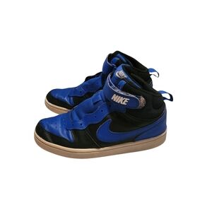 Nike Kids High-Top Sneakers in Blue and Black with Beige Sole